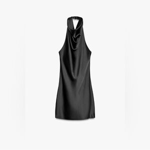 SATIN HALTER MINI DRESS